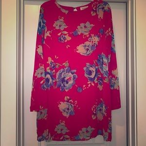 Hot pink floral dress